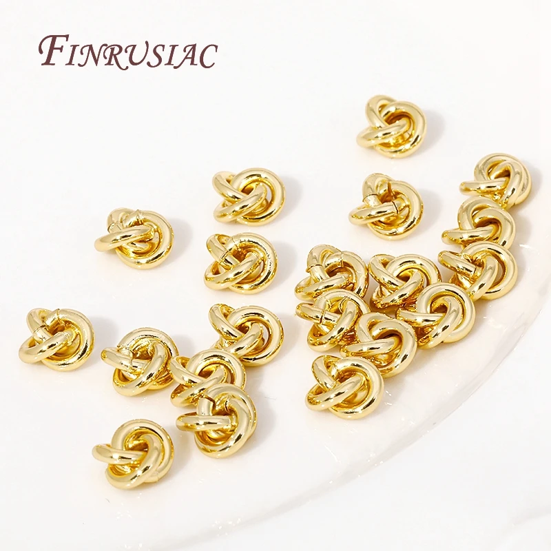 18K Gold Plated Metal Bead Separators For Bracelets,Weave Pattern Beads,Spacer Beads For Jewelry Making DIY Accessories