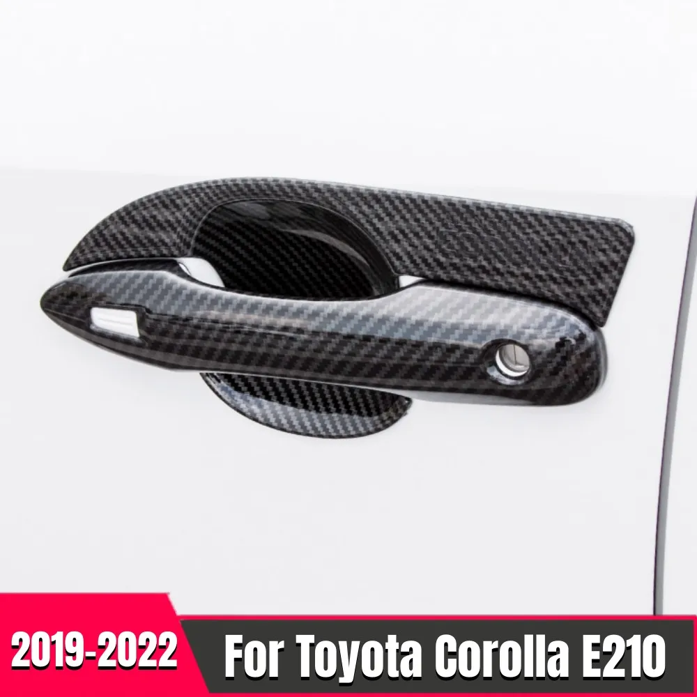 

For Toyota Corolla E210 2019-2022 ABS Chrome/Carbon Car External Outer Door Handle Bowl Catch Cover Trims Stickers Accessories