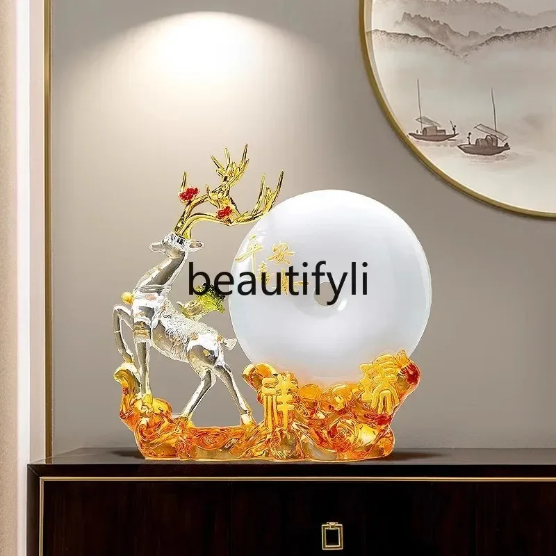 cn0420 غرفة المعيشة تلفزيون خزانة السلامة مشبك محظوظ الغزلان زخرفة ضوء الفاخرة الراقية الديكور #4