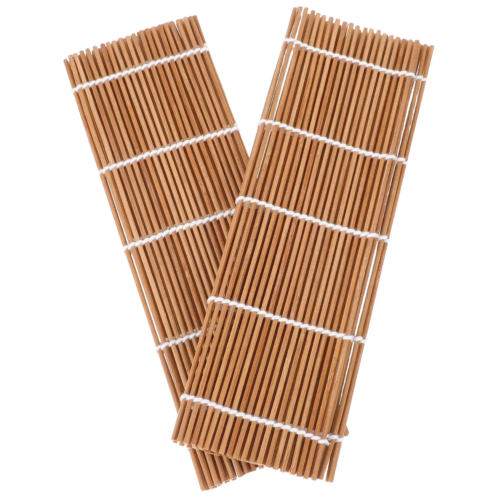 

2pcs Bamboo Mat 24cm Carbonized Reliable Stable Rolling Design Versatile Use Bamboo Sushi Kit Ideal Gatherings