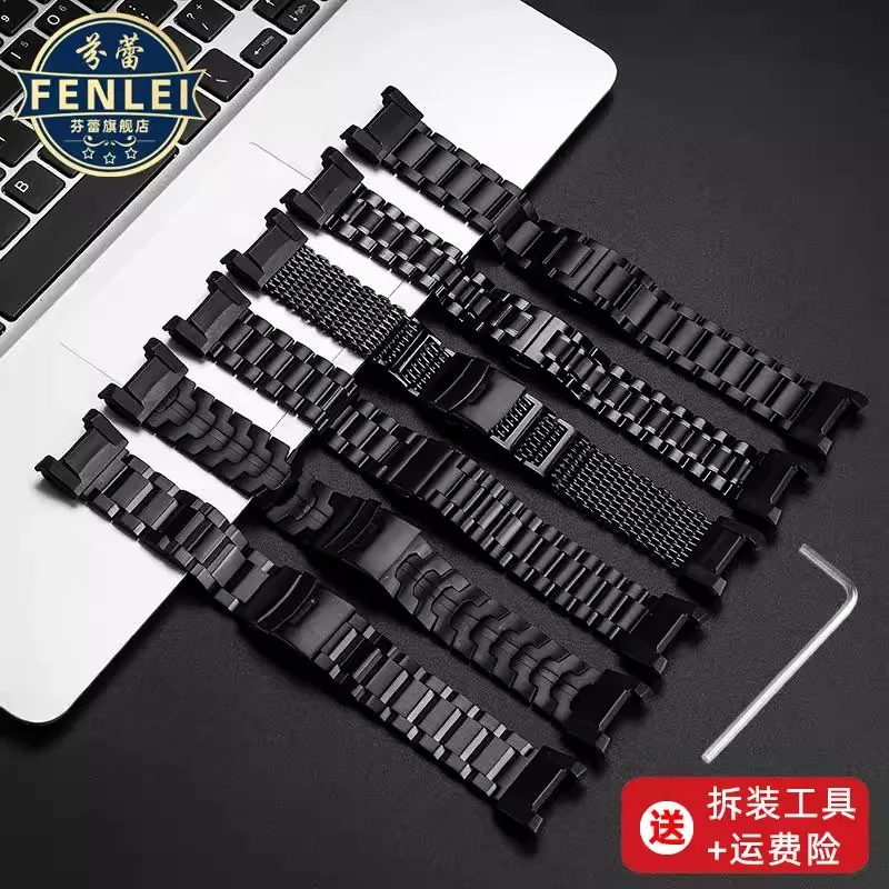 GWGB1000 Metal Black Watch band  for Casio G-SHOCK GWG-1000 Gen1 GWG-B1000 Gen3 Modified Men Stainless Steel Watch Strap Adapter