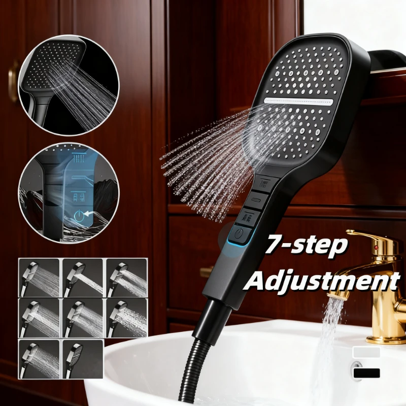 

Large Shower Head 7 Modes Adjustable Shower Head Bathroom High-pressure Water-saving Shower Mixer Nozzles Bathroom Accessories