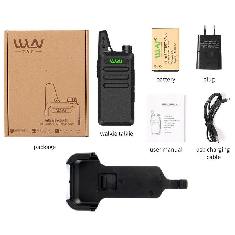 WLN KD-C1 미니 휴대용 라디오, UHF 400-520MHz, 5W 워키토키, 16 채널 UHF 트랜시버, KDC1 워키토키