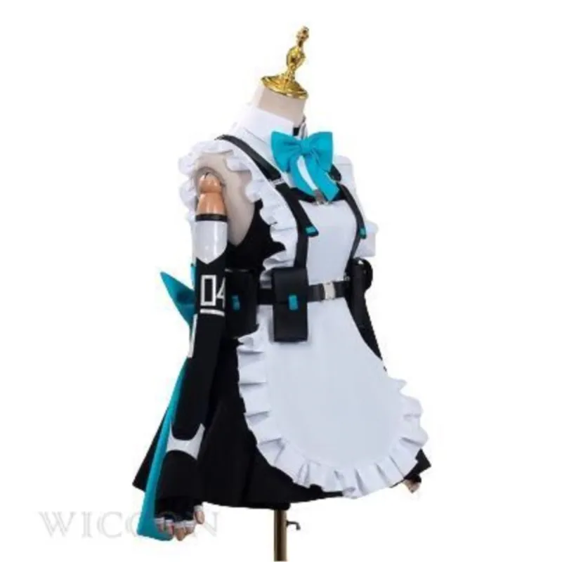 Game Anime Blue Archive Asuma Toki Cosplay Mujer Maid\'s Outfit Full Set Disfraz Halloween Long Dress Short Skirts Wig Bow Women