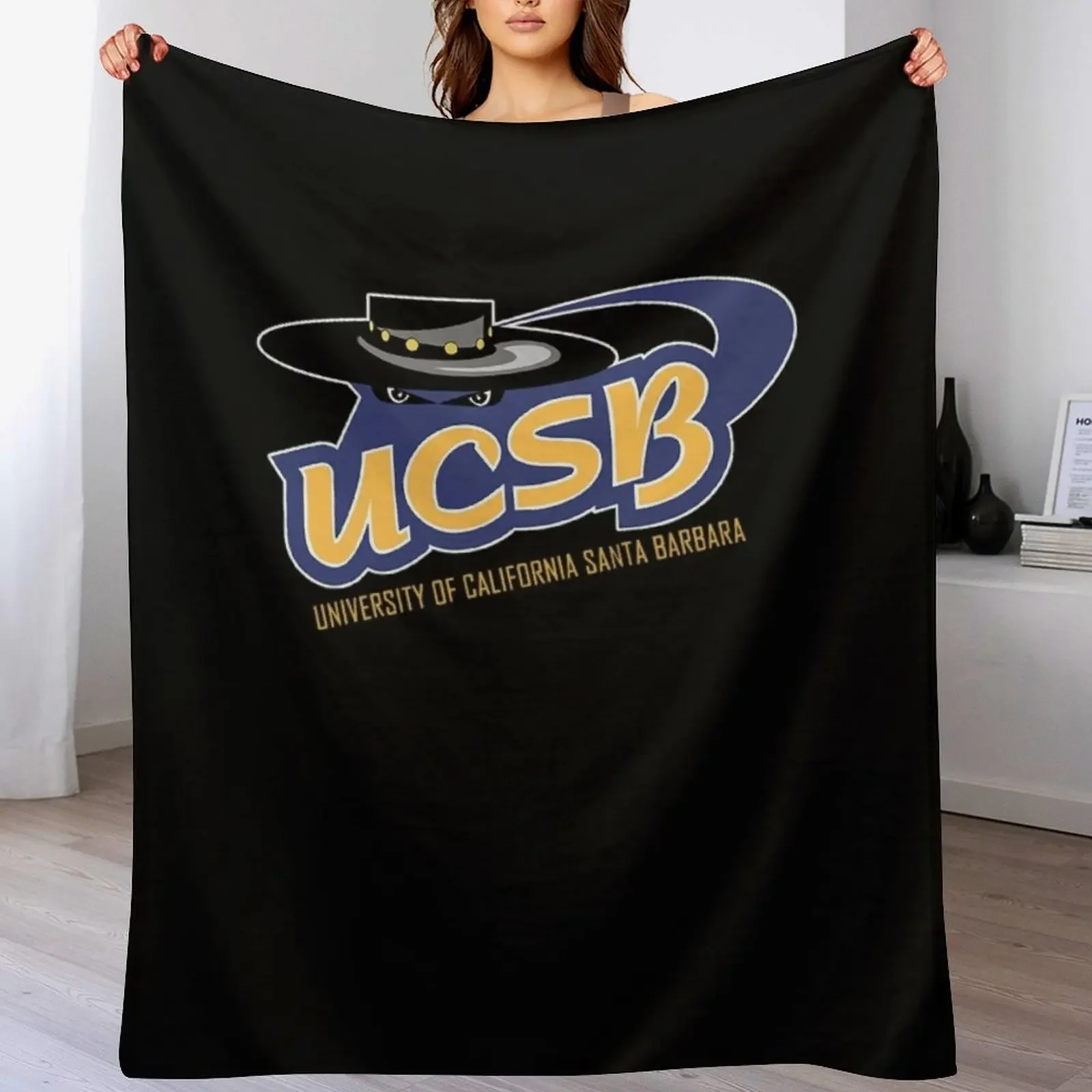 

ucsb - university of california santa barbara Throw Blanket Designers Plaid Bed linens warm winter Blankets