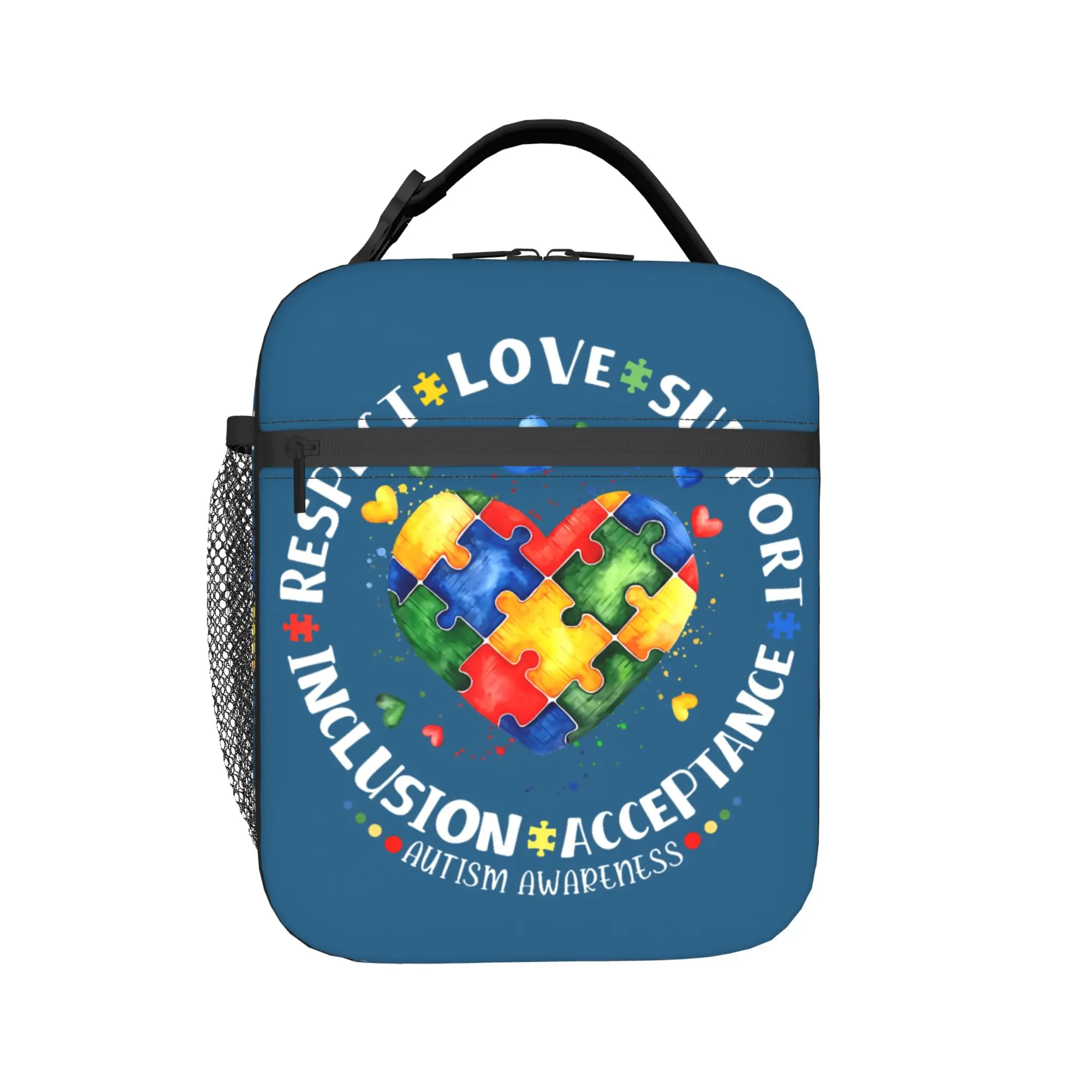 Autism Puzzle Autism Awareness Lunch Bag Picnic Portable Lunch Box For Child  Oxford Graphic Cooler Bag