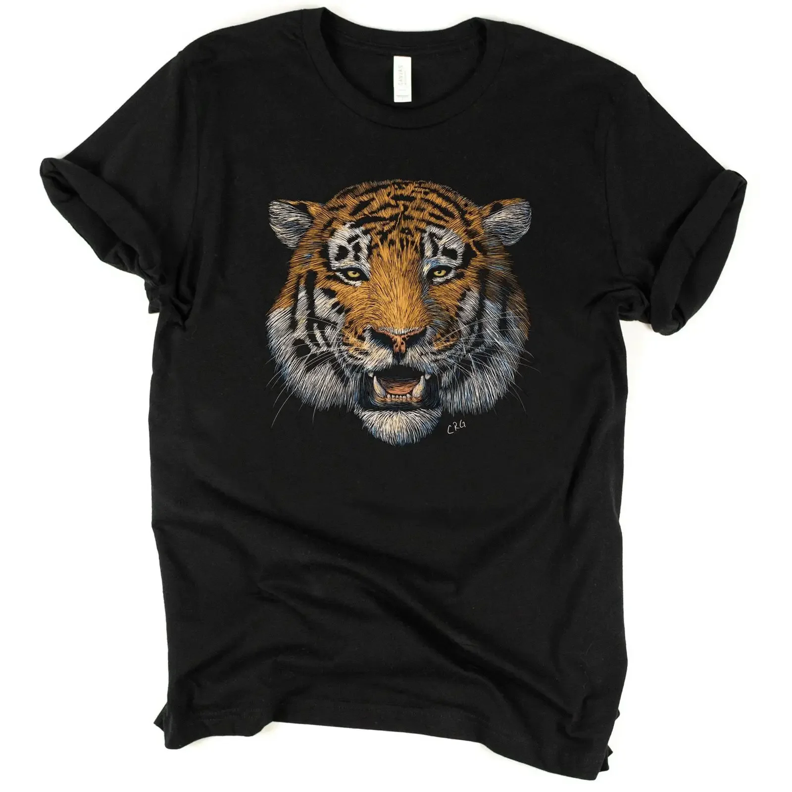 Tiger T Shirt Animal Wildlife Lover Big CaT Wild vintage Washed Unisex Soft Stretched designer clothes graphic