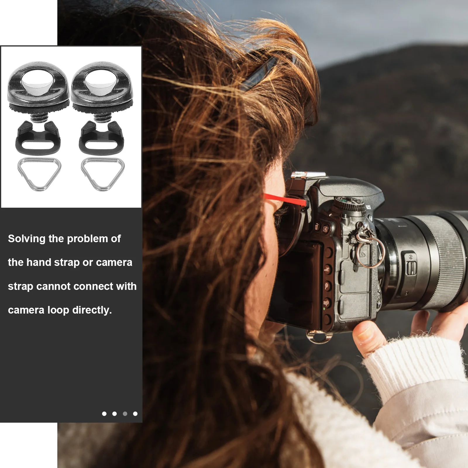 

1 set 1 Set 1/4-20 Thread Camera Screw Rubber Washer Triangle Hook For Dslr Mirrorless Cameras Wrist Strap Sling Mount Adapter