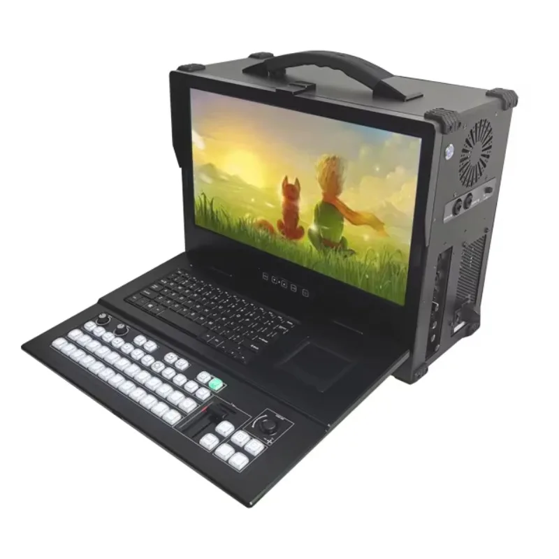 pro 17.3\" 1080p LCD Screen YouTube Live Stream Video Studio Mixer Switcher Aluminum IP Audio Input
