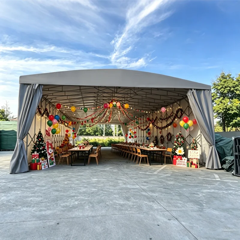 Custom Size Waterproof Retractable Push Pull Tent Versatile Outdoor Shelter for Concerts, Weddings & Events
