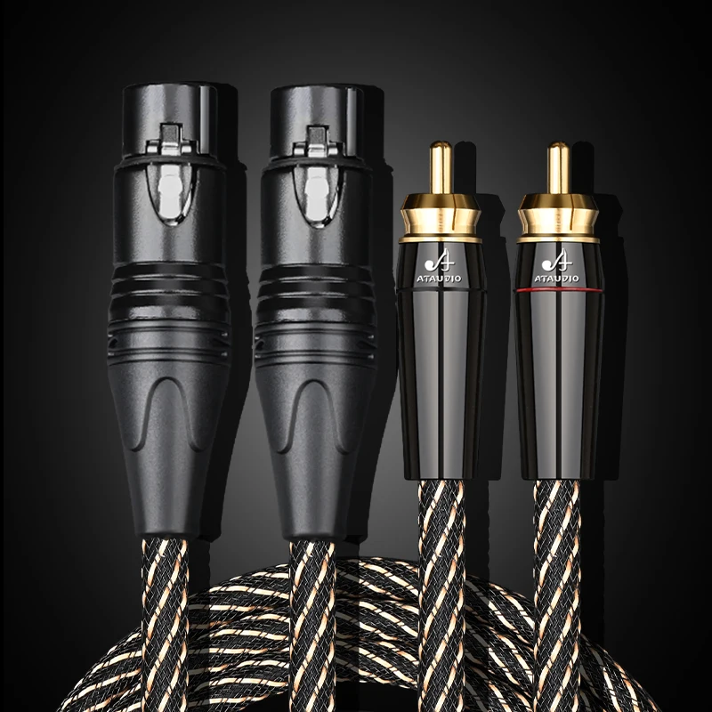 HIFI 2RCA zu 2XLR Audio Kabel 6N OFC 3Pin XLR Buchse auf RCA Stecker Kabel Für Lautsprecher Verstärker Mixer Patch kabel