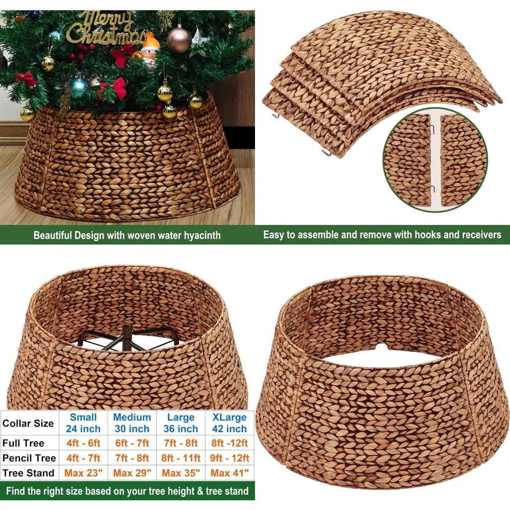 

Brown Wicker Christmas Tree Skirt and Stand Cover, 36 Diameter