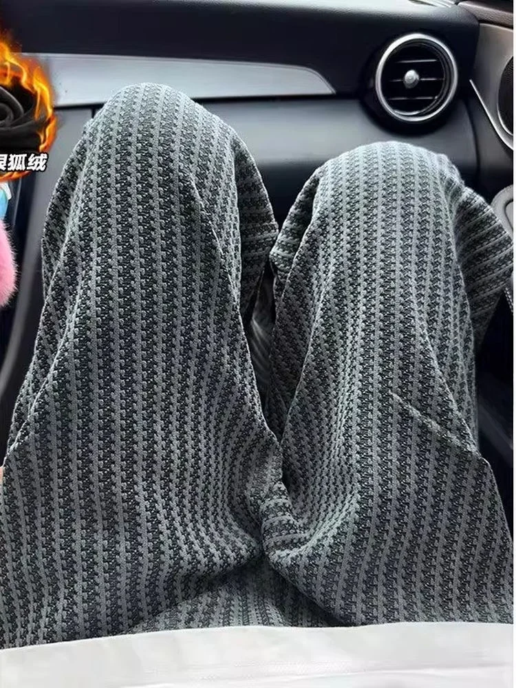 

Мужские повседневные брюки Cleanfit Silver Fur Fibone Pattern Straight Leg, утепленные, плотные, в американском стиле, для осени и зимы
