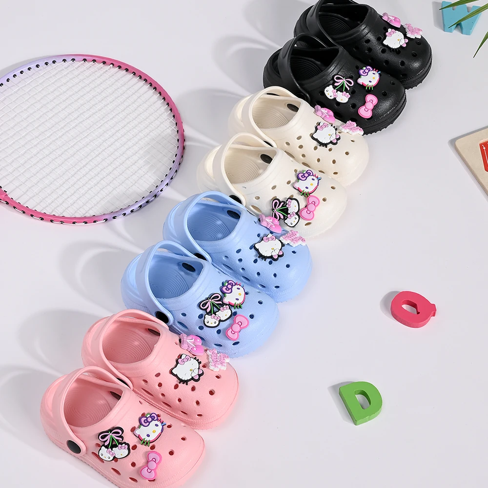 Kawaii Sanrio Children Slippers Hello Kitty Cartoon Anime Cute Home Bathroom Bathing Anti-Slip Sandal Kids Toys Girl