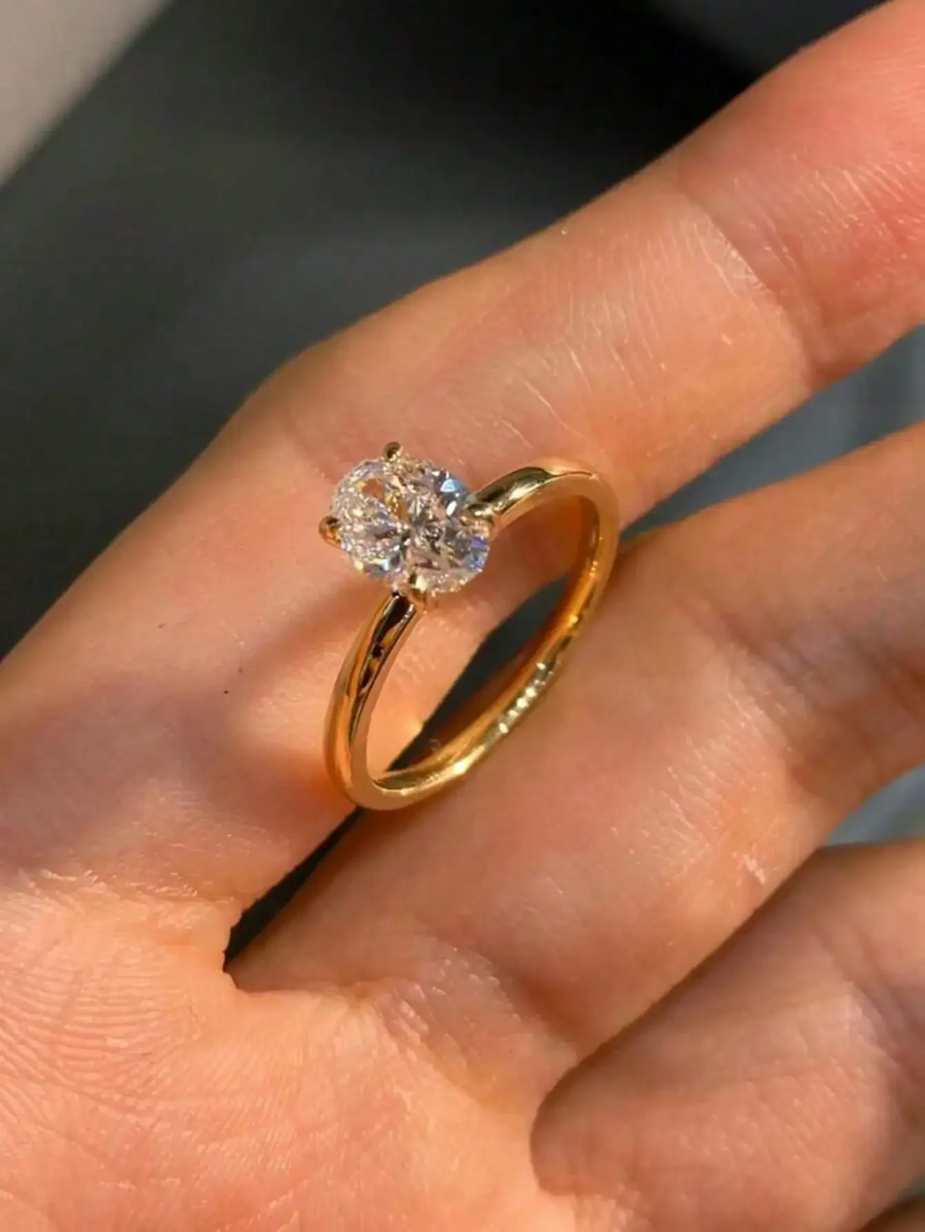 

1pc Shiny Oval Cubic Zirconia Engagement/Wedding Ring, Women's Promise/Eternity Ring, Elegant Jewelry, Gift For Valentine's Day, Mother's Day, And Daily Wear, Gift For Mom/Mother