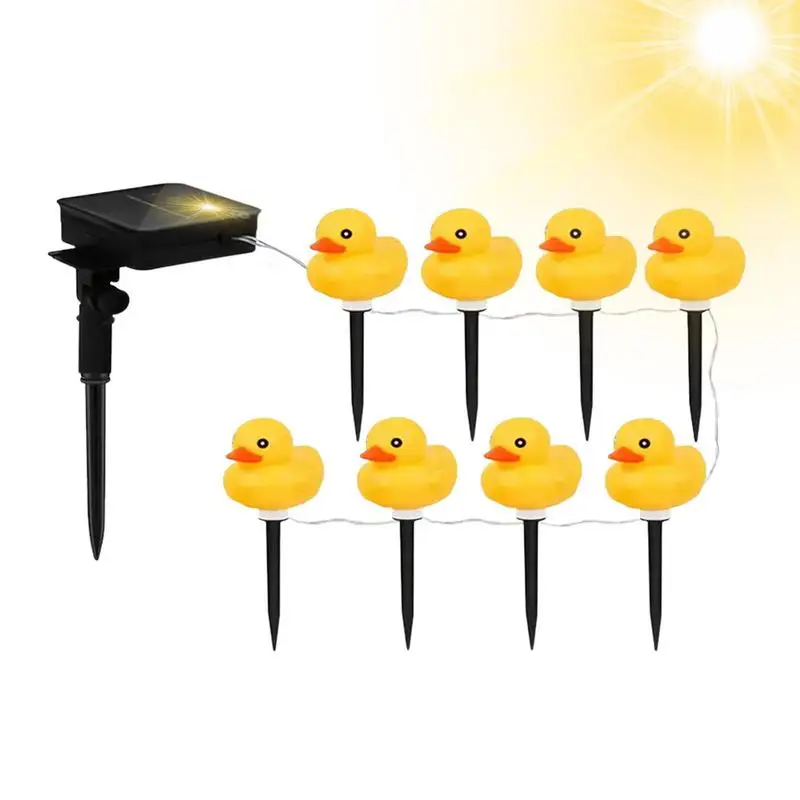 

Solar Garden Lights LED Yellow Duck Garden String Lights LED Solar Garden Fairy Light Outdooe Duck Decor Lights For Yard Street