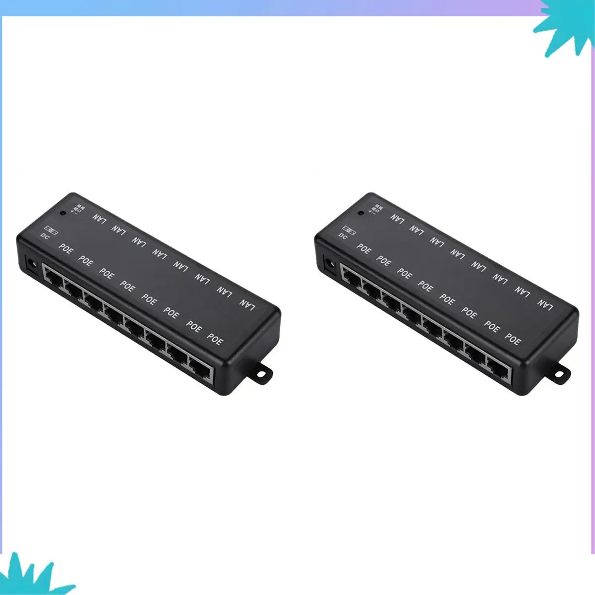 ABZW 2X POE-инжектор 8-портовый адаптер питания Poe Источник питания Ethernet для сетевой камеры видеонаблюдения POE Power через Ethernet, черный