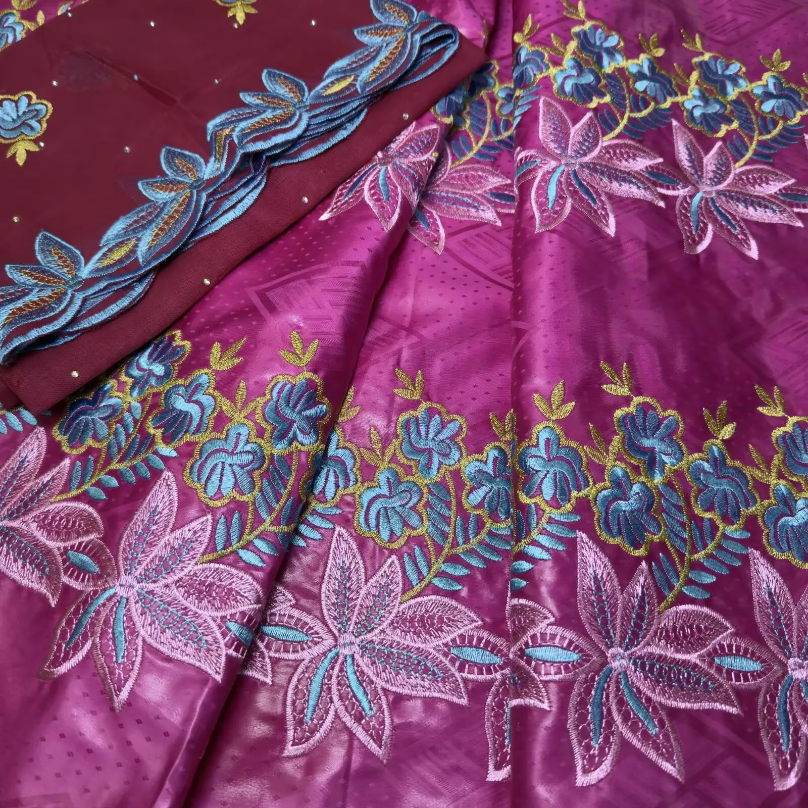 7yards 2025 African Bazin Brocade Fabric Net Lace For Dress 100% Cotton Team Bazin Riche Brode Jacquard Material For Clothes