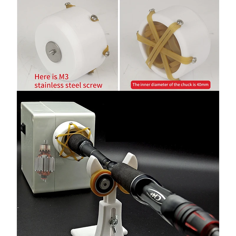 Taşınabilir profesyonel cazibesi olta sarma makinesi epoksi reçine dönen yapıştırma makinesi 0-30RPM ayarlanabilir DIY balıkçılık çubuk