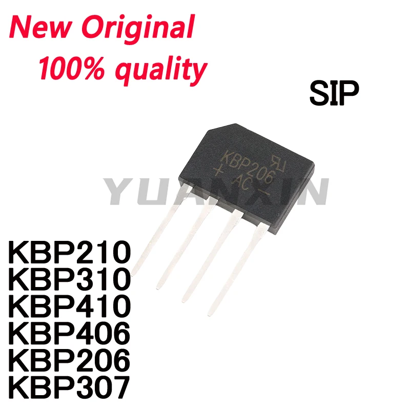 10~Pcs New Original KBP210 KBP310 KBP410 KBP406 KBP206 KBP307 traight flat bridge Rectifier bridge bridge pile  In Stock