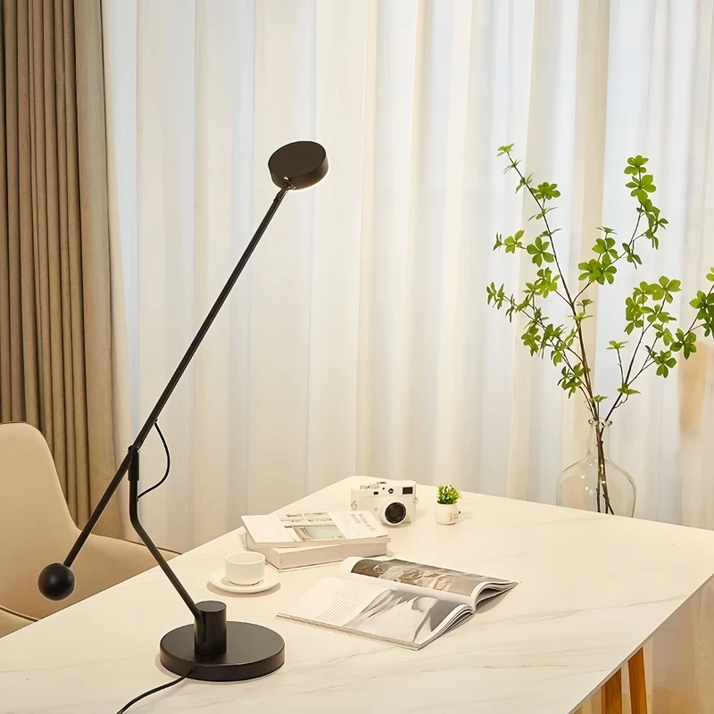 Modern Black Adjustable Swing Arm LED Desk Lamp 9W 3000K Warm Reading Table Light for Office Study Bedroom EU/UK/AU/US Plug
