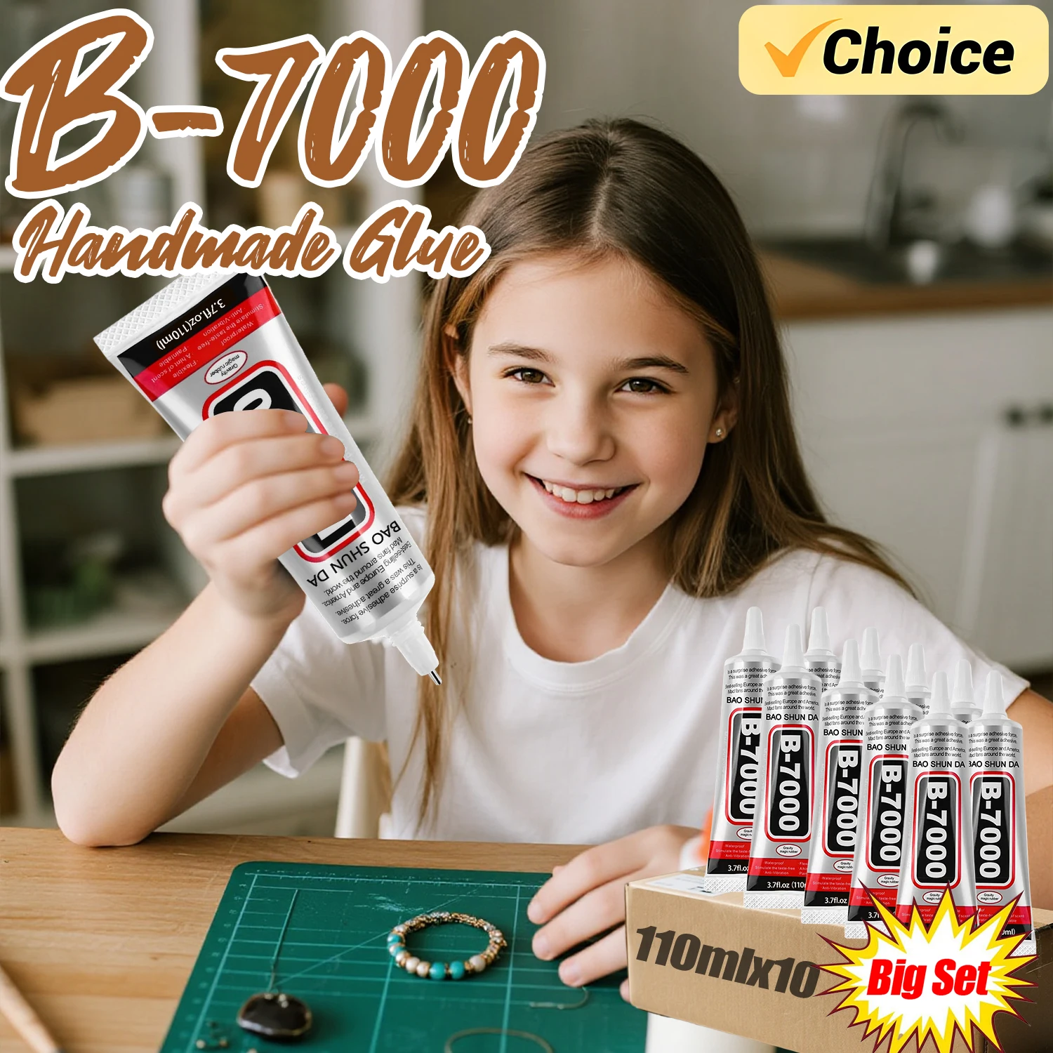 

15-110ml B-7000 Water Drill Jewelry Craft Super Glue, B-7000 Transparent Screen Repair Glue, Mobile Computer Tablet Computer Jewelry Setting Strong Repair Glue, with Fine Needle, Office Glue.