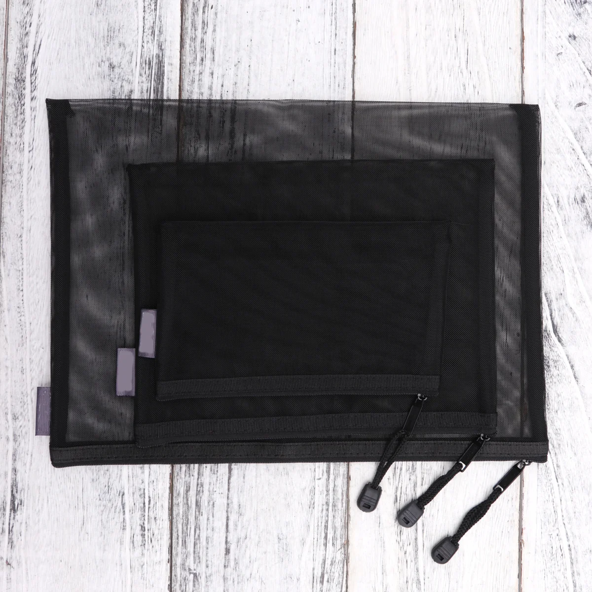 Borsa per documenti da 5 pezzi Custodia per cancelleria portatile con cerniera in rete trasparente nera per organizer per documenti scolastici per ufficio