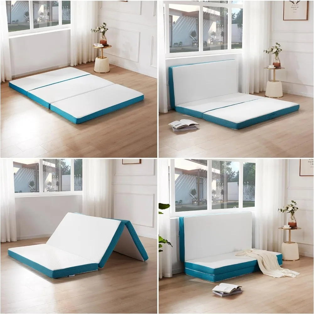 Folding Mattress Memory Foam Portable Floor Guest Bed With Washable Bamboo Case & Pillow & Storage Bag Free Shipping Bedroom