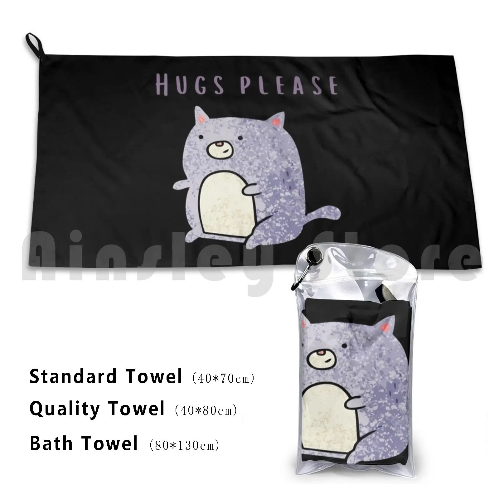 Please Hug Me Cat Bath Towel Beach Cushion Animal Domestic Animal Lover Sweet Love Kitty Cat Kitten Meow Hug