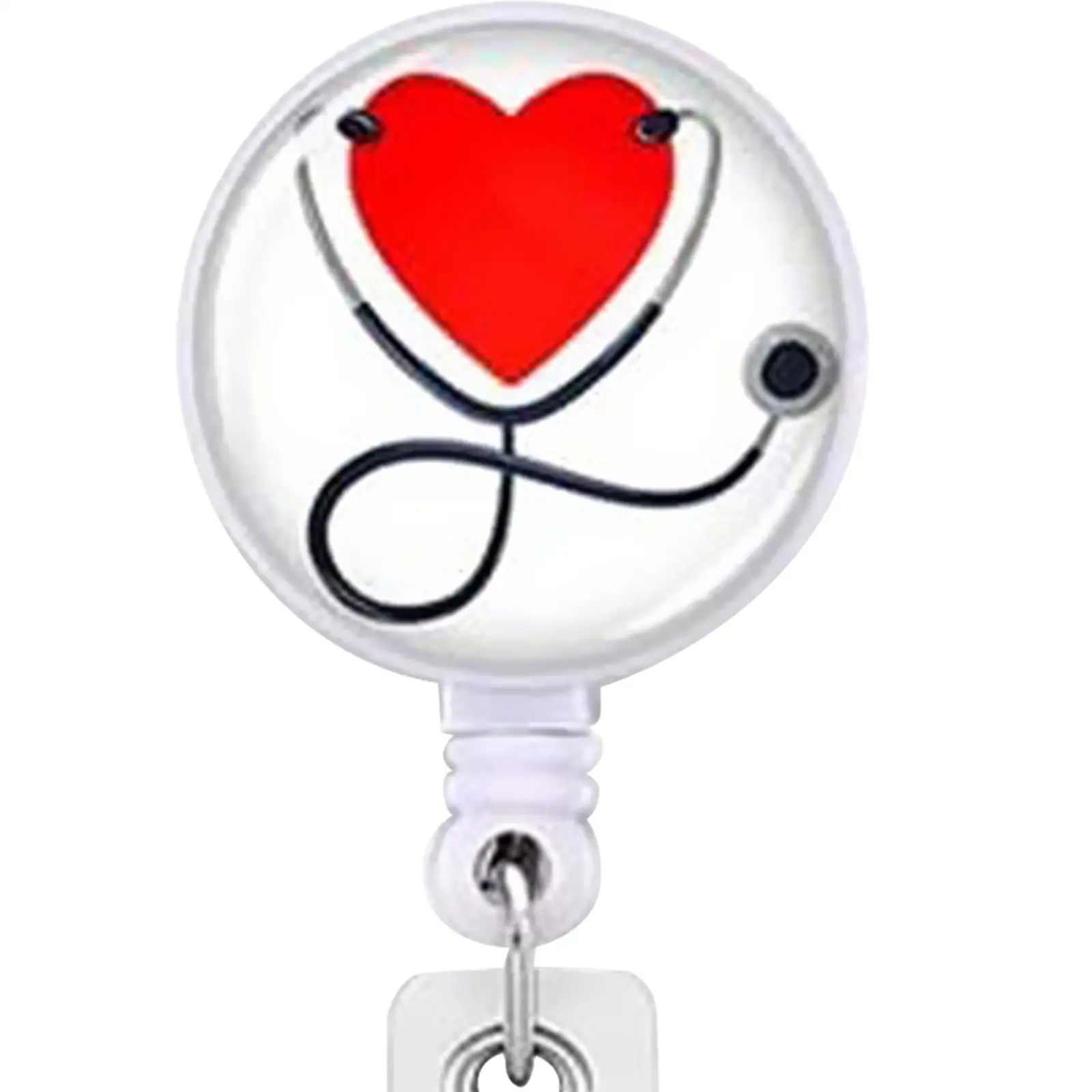 Nurse Retractable Badge Reel Holder Card Holder Accessory Nurse ID Badge Holder for Employee Teacher Women Doctors Students