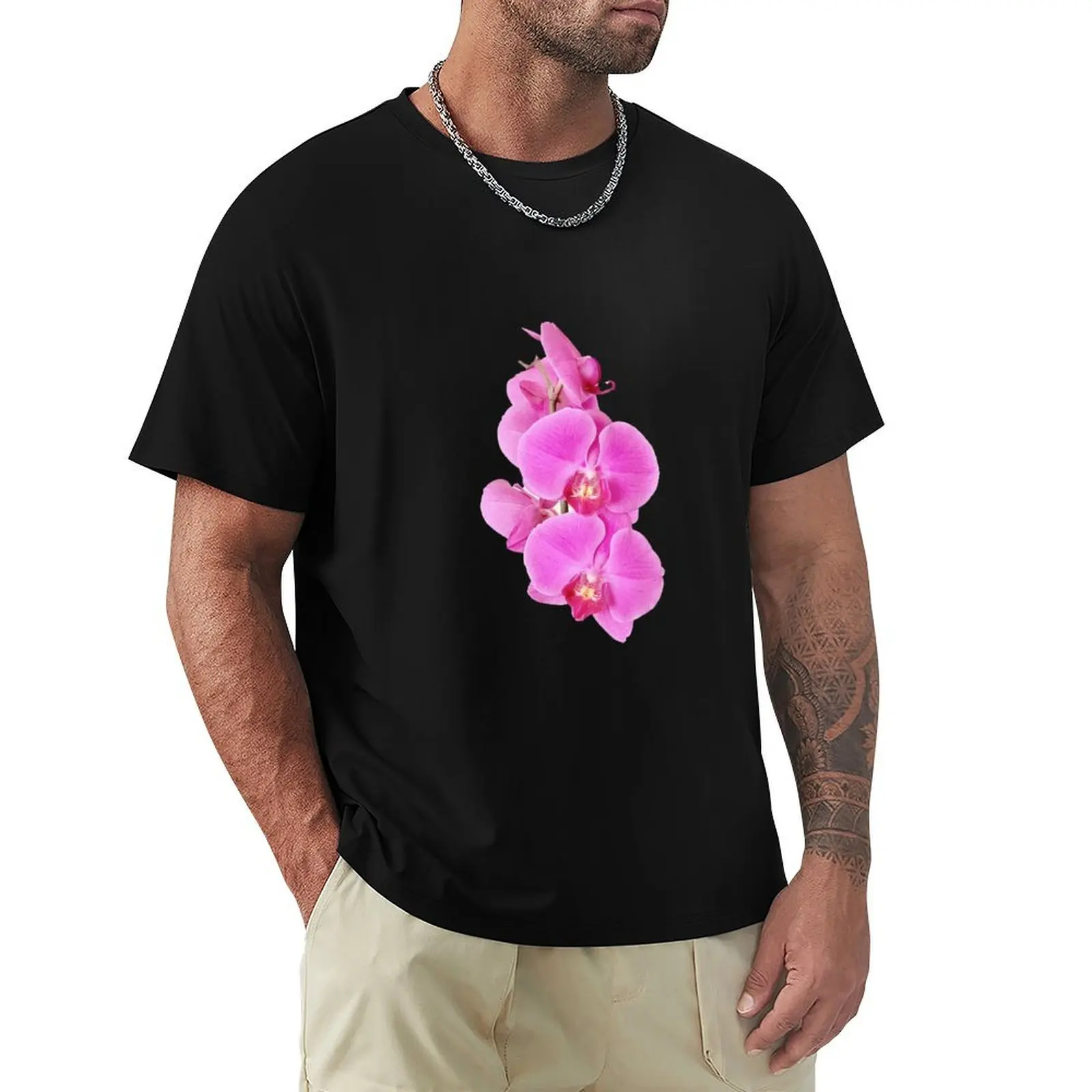 

Purple moth orchids T-Shirt anime funny costumes clothes men tshirt