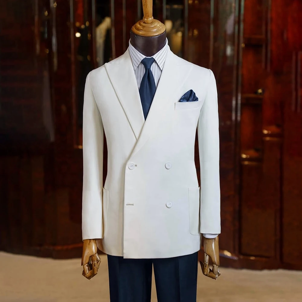 

Роскошные мужские костюмы, элегантные свадебные двубортные костюмы с острым лацканом, облегающие комплекты из двух предметов, куртка, брюки, полные комплекты, шикарная мужская одежда, наряды