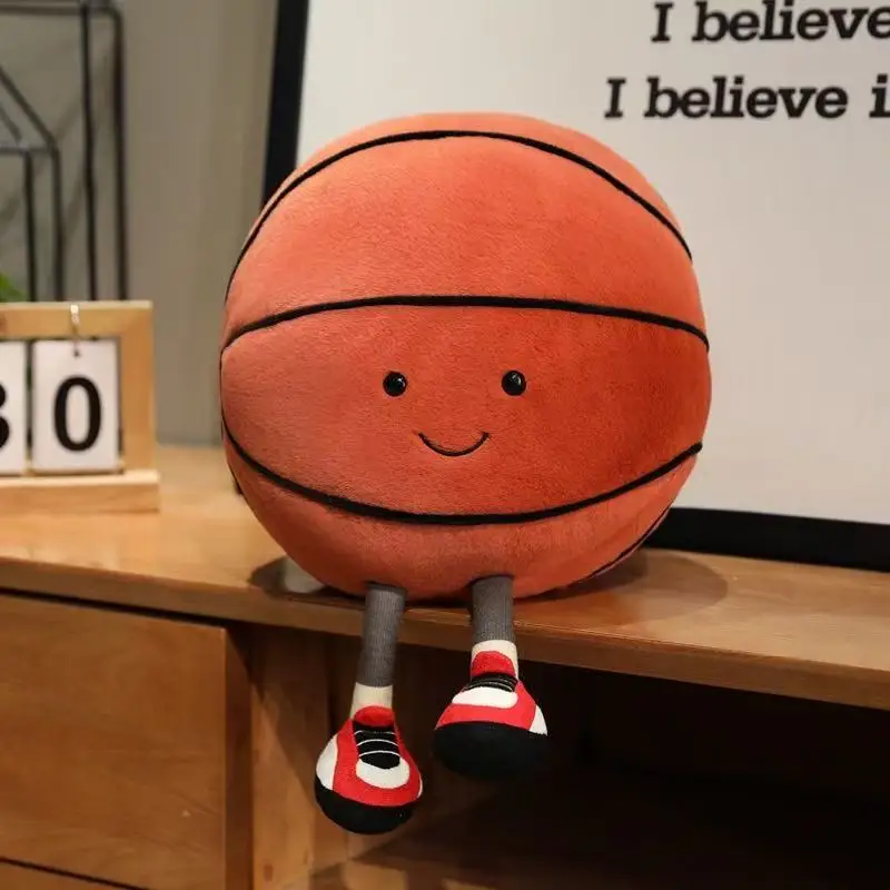 25/28cm Fun Simulation Soccer Basketball Doll Plush Toy Handmade Doll Cartoon Anime Cute Pillow Cushion Home Decoration Children