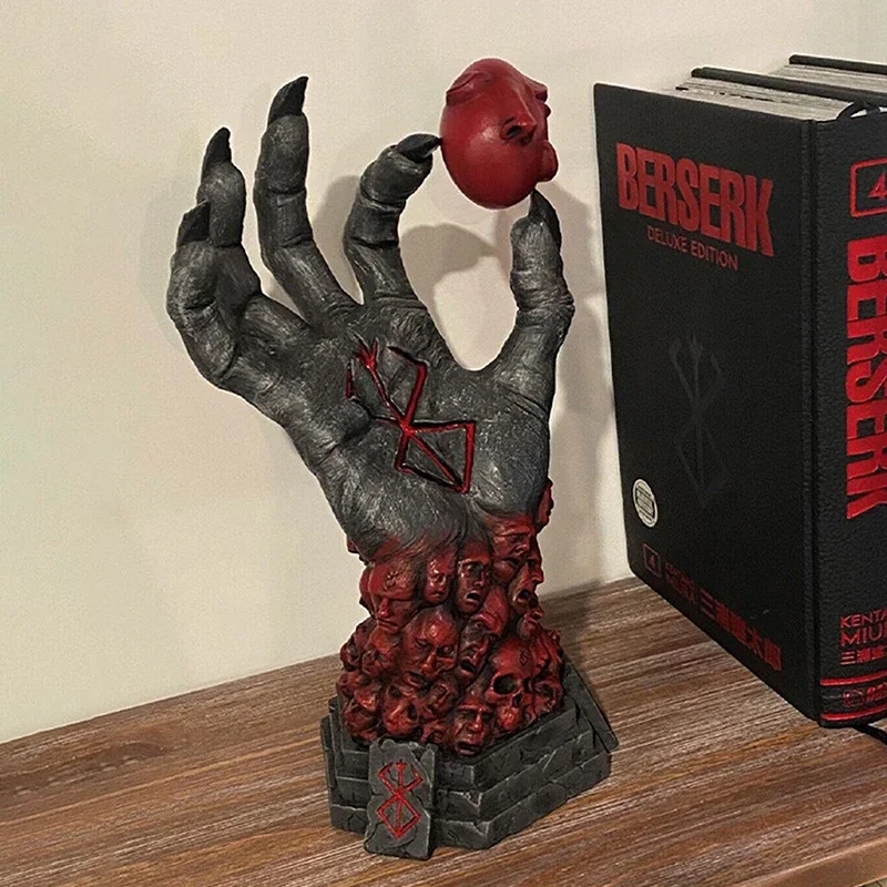 

Mad God Grim Reaper Devil's Right Hand Of Berserk Skull Rune Decorative Figurines Resin Crafts Accessories Fear Home Decoration