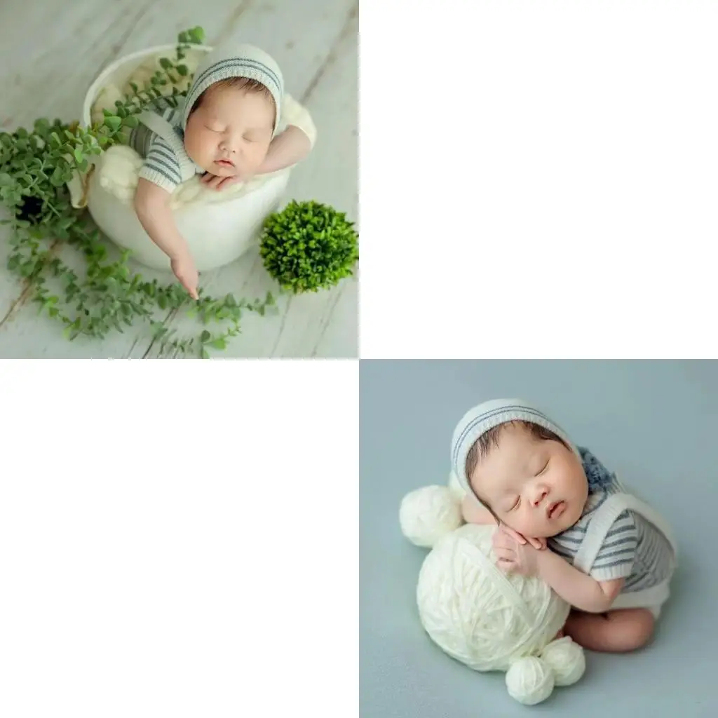 Newborns Photography Outfit Soft Fabric Hat Pants for 0-4 Month Baby Photoshoots
