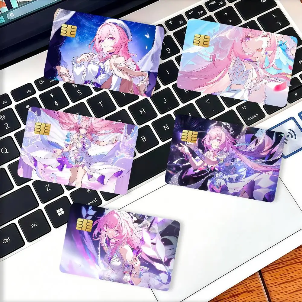 Game Honkai Star Rail Cyrene Credit Card Decorative Card Stickers Suitable For Bank Cards Metro Transit Anti-scratch Gift 4PCS