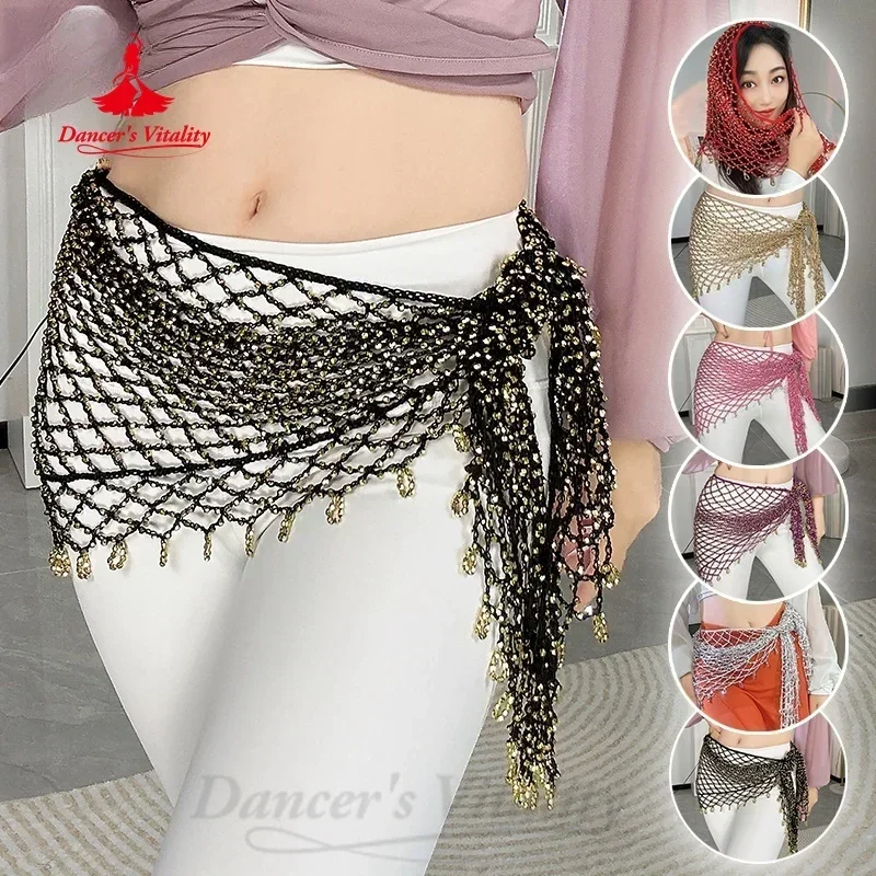 BellyDance Taillenkette für Damen, dreieckiges Netz, Hüfttuch, orientalischer Tanz, Übungsgürtel, Mädchen, Tanzen, Trainingszubehör