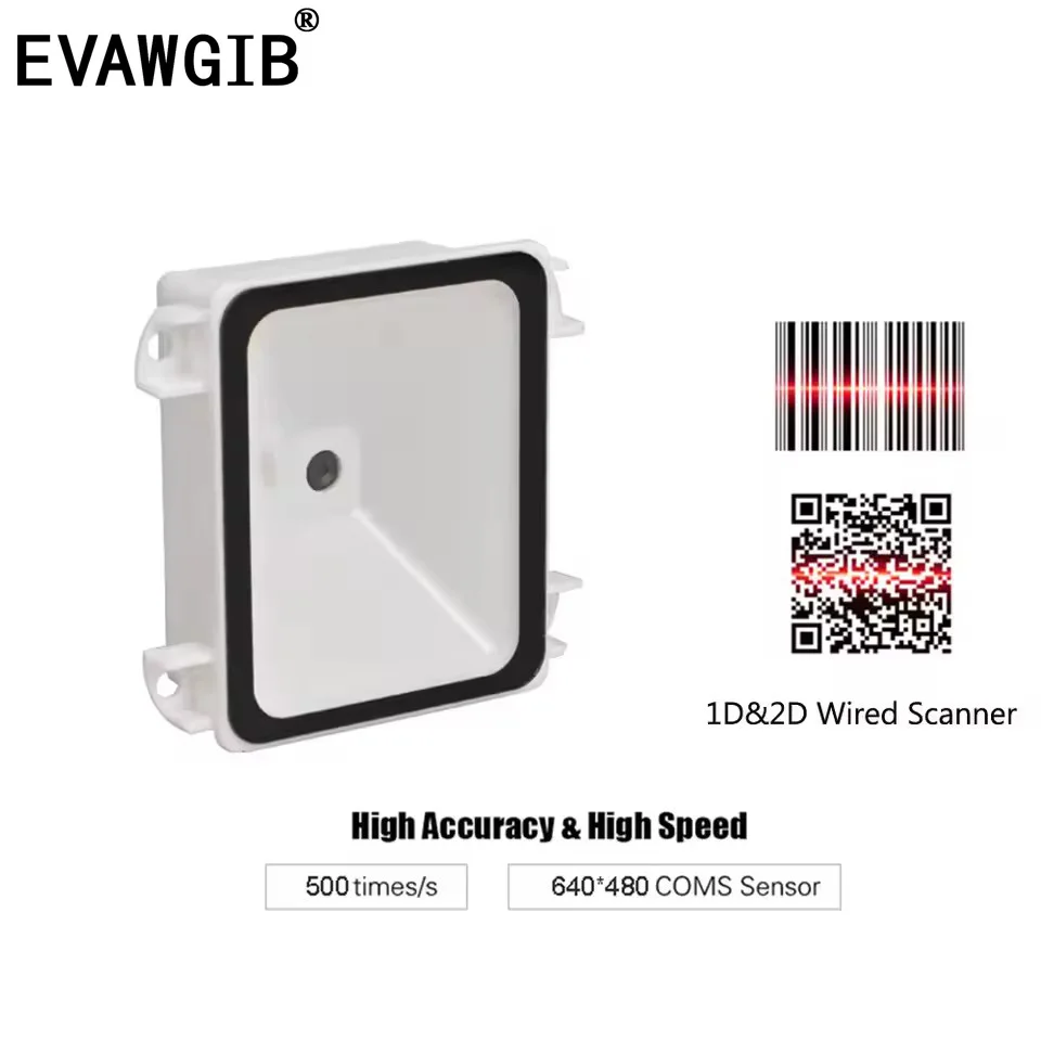 EVAWGIB 2D Barcode Scanner QR Bar code Reader USB RS232 TTL  Kiosk Small Fixed Mounted Barcode Machine QR Bar Code Reader