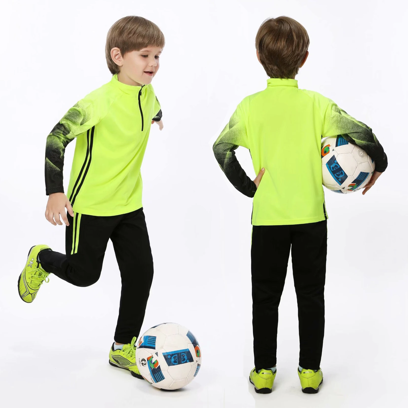 Kids Soccer Tracksuit Boys Zipper Football Jacket Pants Child Football Jerseys Kits Survetement Clothes Soccer Training Uniforms