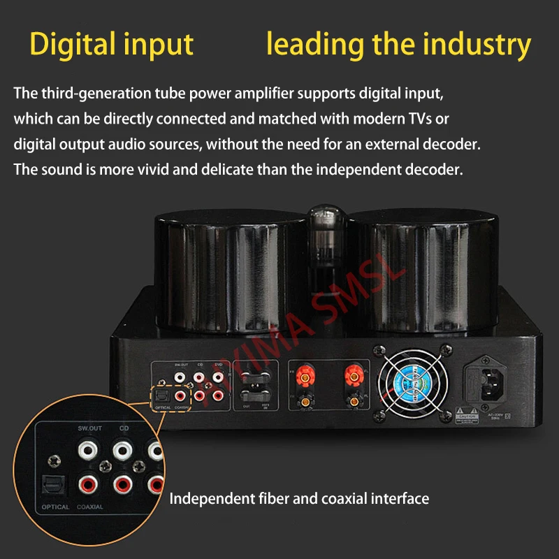 Aiyima smsl 200ワット2.0 6U1 6A2 6H2 WY-3Pハイファイ管アンプ5200 1943 bluetooth 5.0 usb同軸光ファイバ真空管アンプ