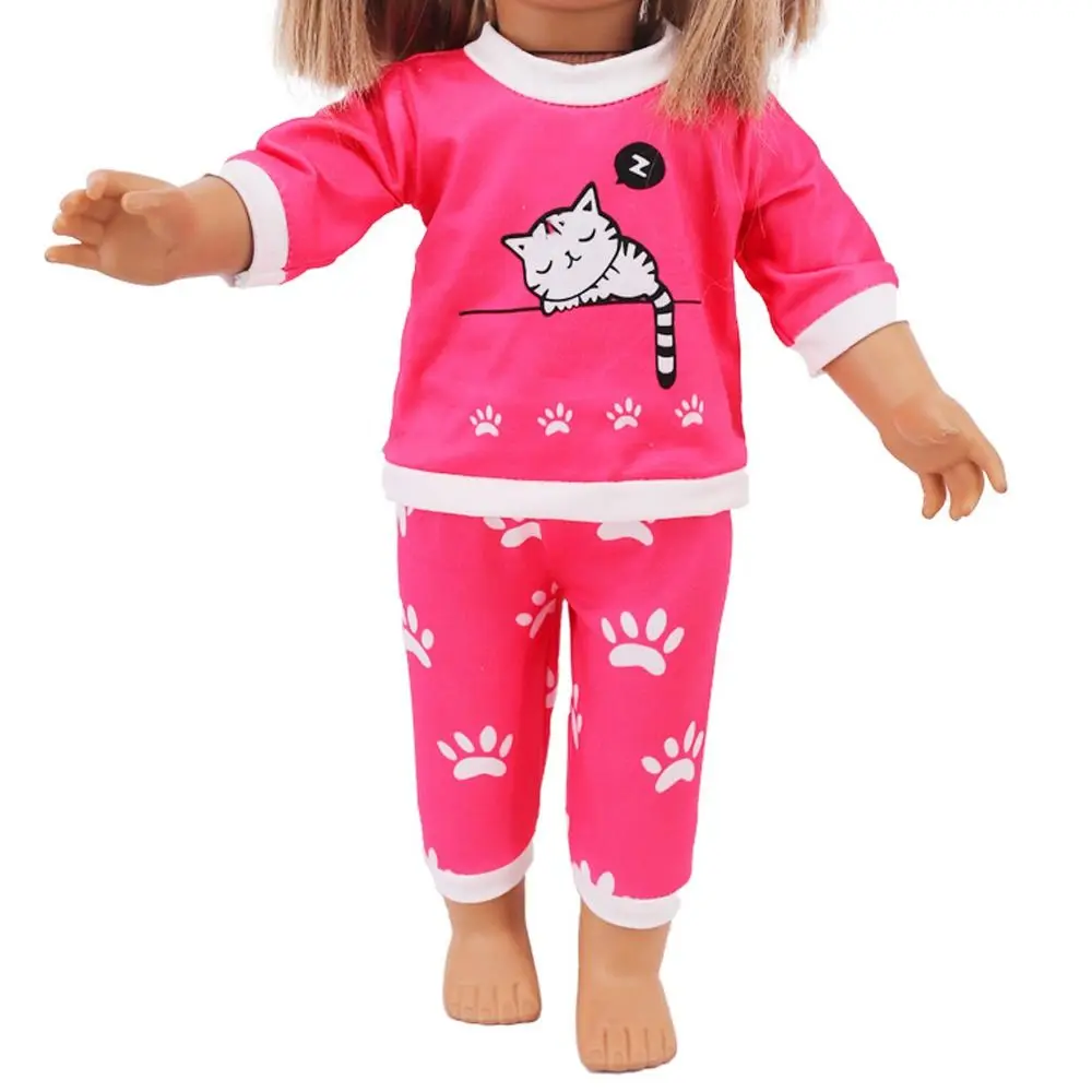 Fit 18Inch/43cm Speelhuis Poppenhuis Accessoires T-shirt Broek Poppenkleertjes Onderjurk Jarretel Broek