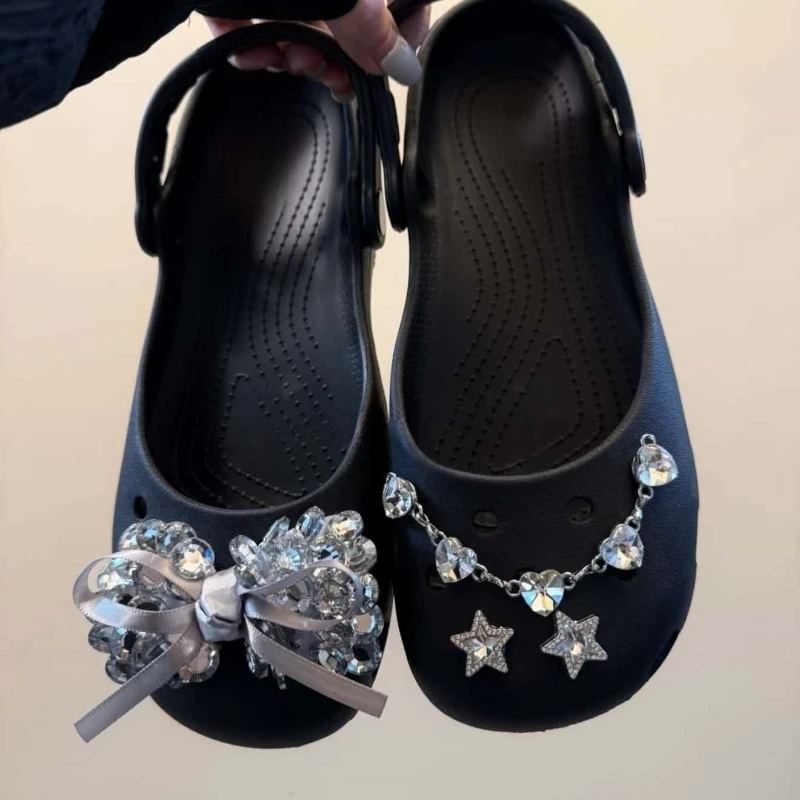 Crystal bow Ballet Shoe decorations Original Shoe Charms Set Women Gentle Ballet Shoes corc charms pack DIY Shoe Accessories