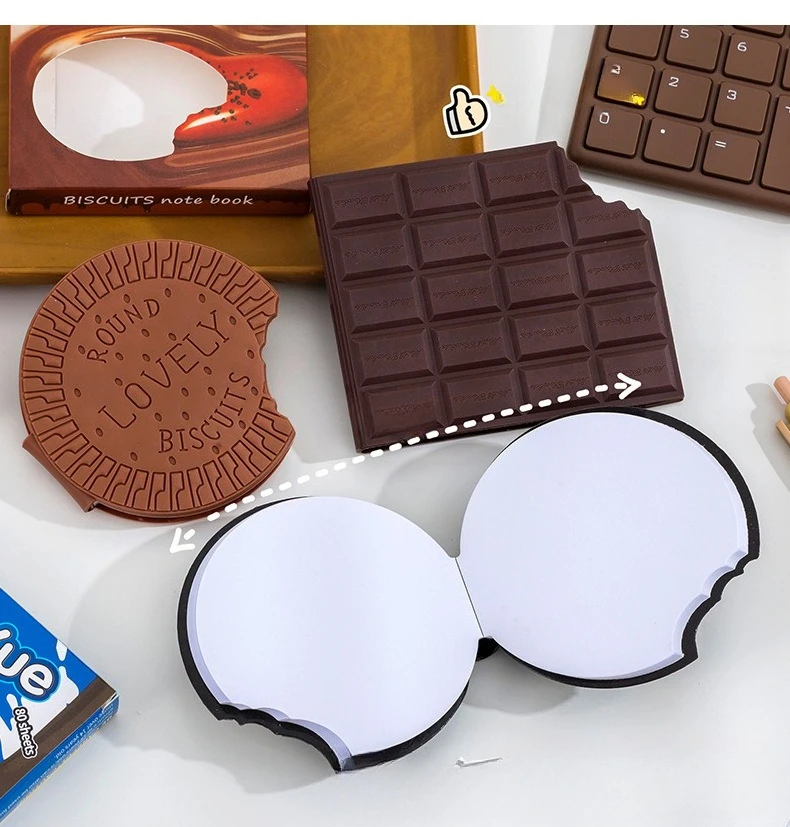 Niedliches Schokoladenförmiges Mini-Notizbuch Tragbarer Taschen-Notizblock Kreatives Schreibwaren-Geschenk für Schüler & Preise – Detail 4