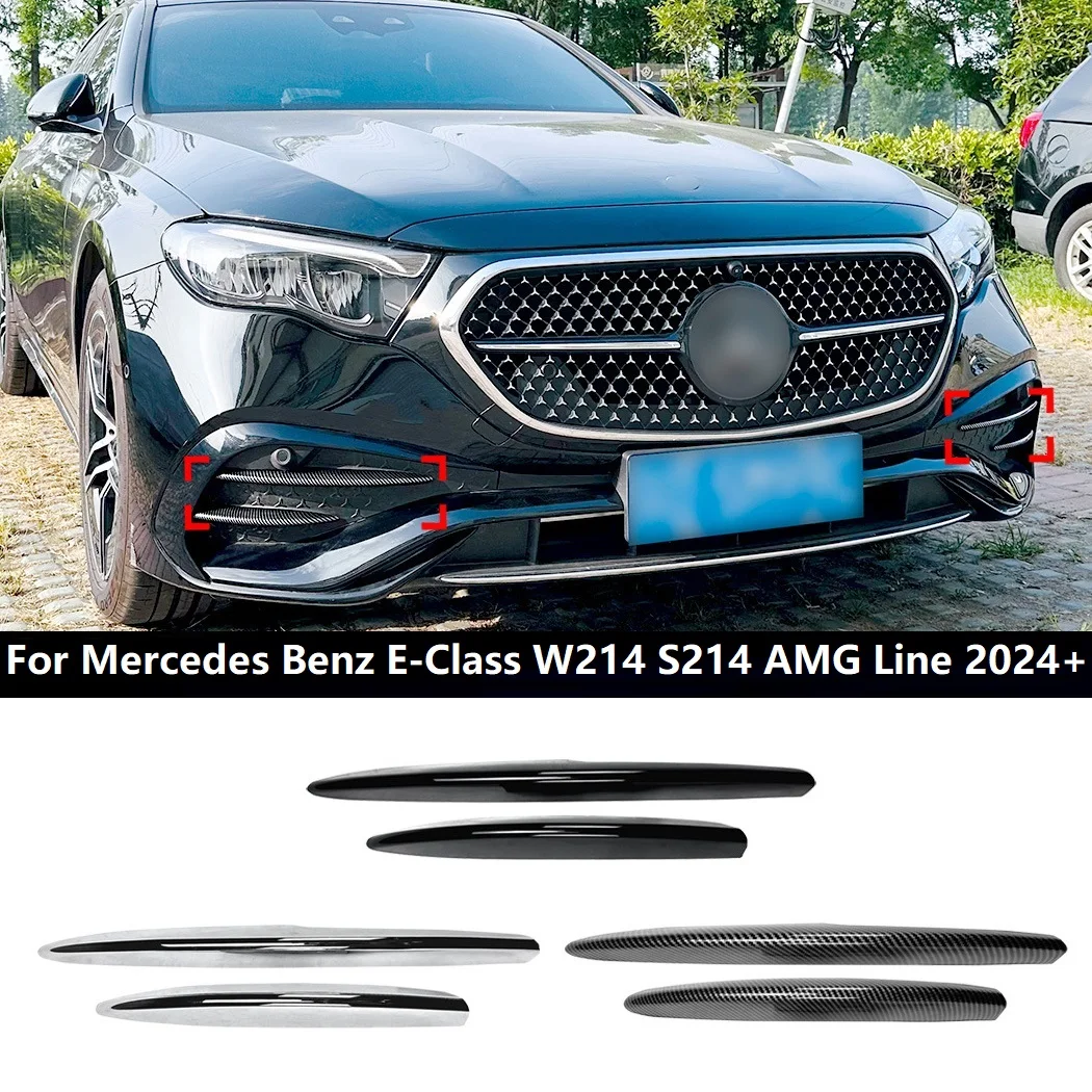 Rejilla de admisión de aire de coche, cubierta embellecedora de parachoques delantero, divisor de alerón, ABS, 4 piezas, para Mercedes Benz Clase E W214 S214 AMG Line 2024 +