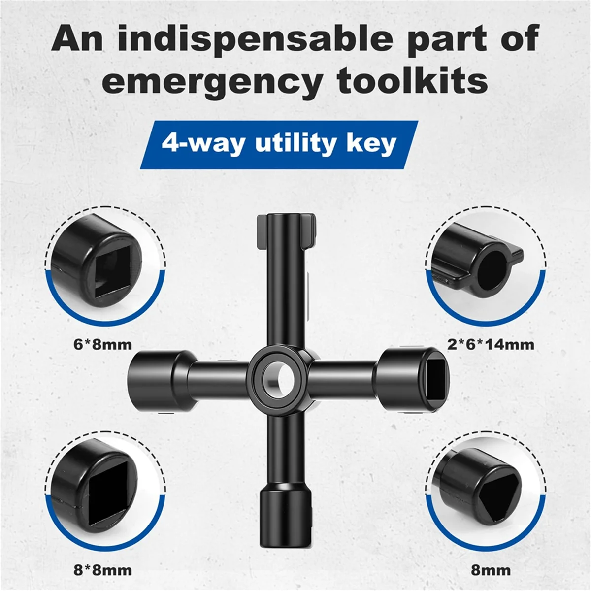 

A002 Water Meter Key, 17-37 Inch Adjustable Length Water ShutOff Tool with 4-Way Utility Key, T-Handle Water Meter Wrench