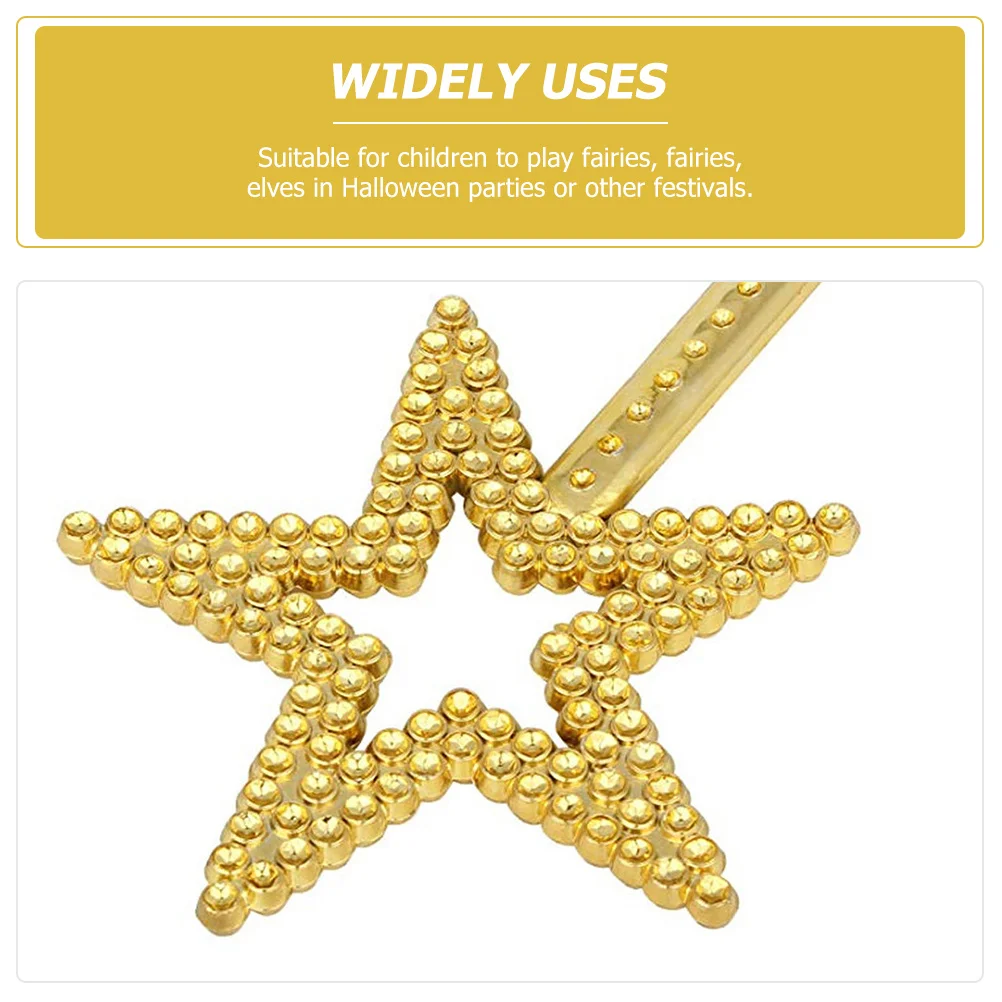 2개 세트 별 요술봉 요정 코스프레 소품 황금 천사 요술봉 어린이 생일 파티 공연 장식 요술봉 어린이 파티 선물