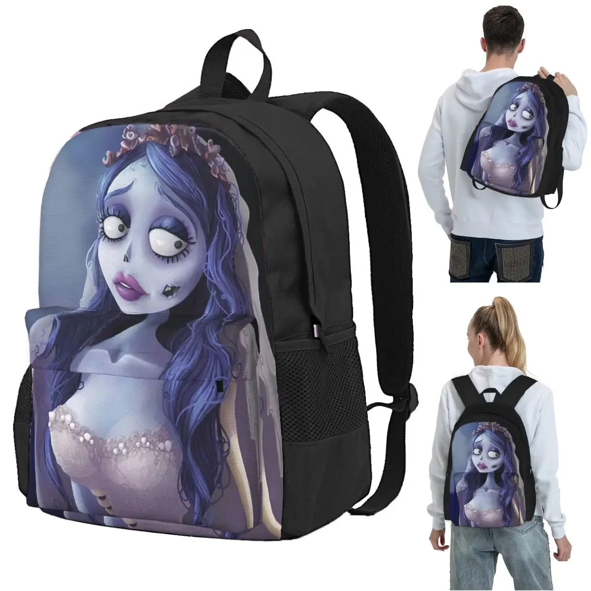 Emily The Corpse Bride Backpack Student BookBag Children School Bag Computer Shoulder Bags for Men Women