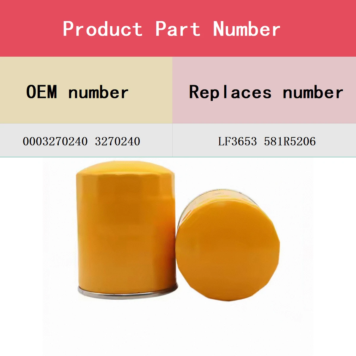 oil filter For CLAAS RANGER 925;928;960;964;970;975 Telescopic OE number 3270240 0003270240 Replaces LF3653