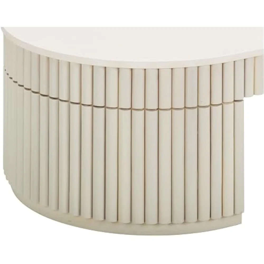 Móveis Bella Mesa de centro oval creme