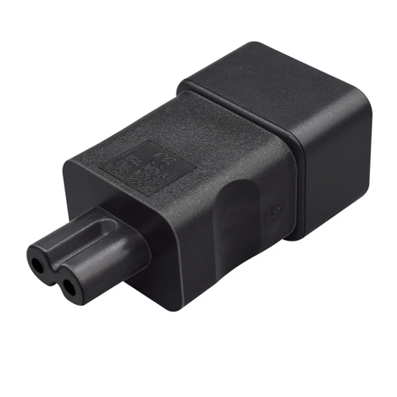 محول طاقة نحاسي من كلوريد البولي فينيل أسود ، قابس مقبس ، إلى قابس أنثى C7 ، محول مقبس ، محول PDU و UPS ، من 16A إلى 2.5A